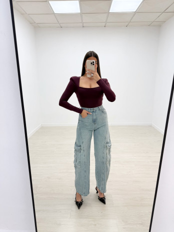 PANTALÓN VAQUERO BALLON CARGO BOLSILLOS