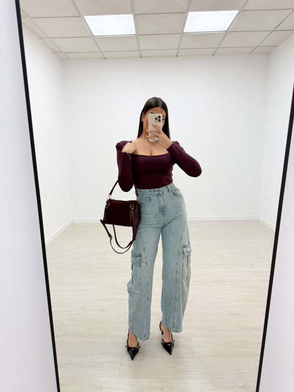 PANTALÓN VAQUERO BALLON CARGO BOLSILLOS