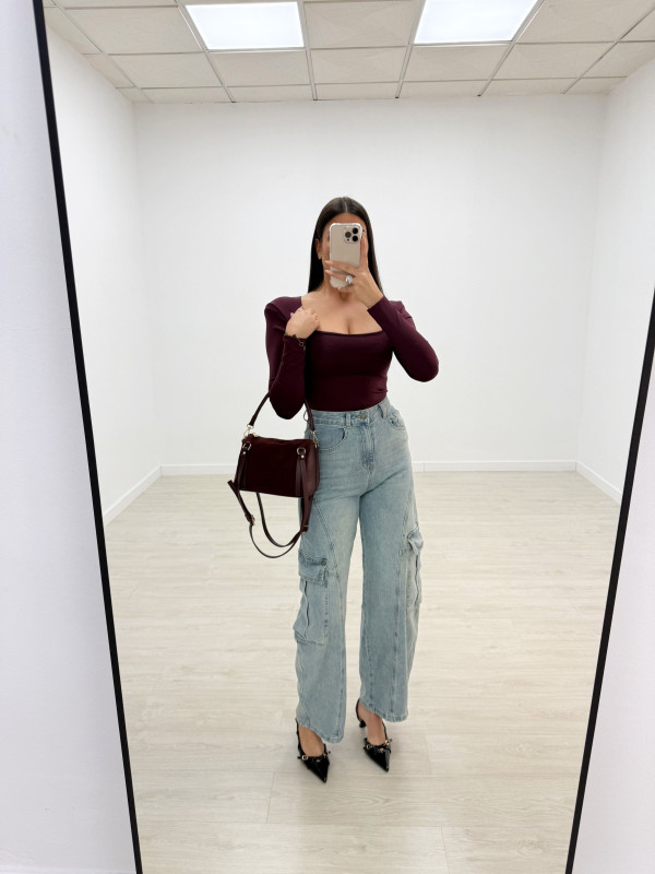 PANTALÓN VAQUERO BALLON CARGO BOLSILLOS