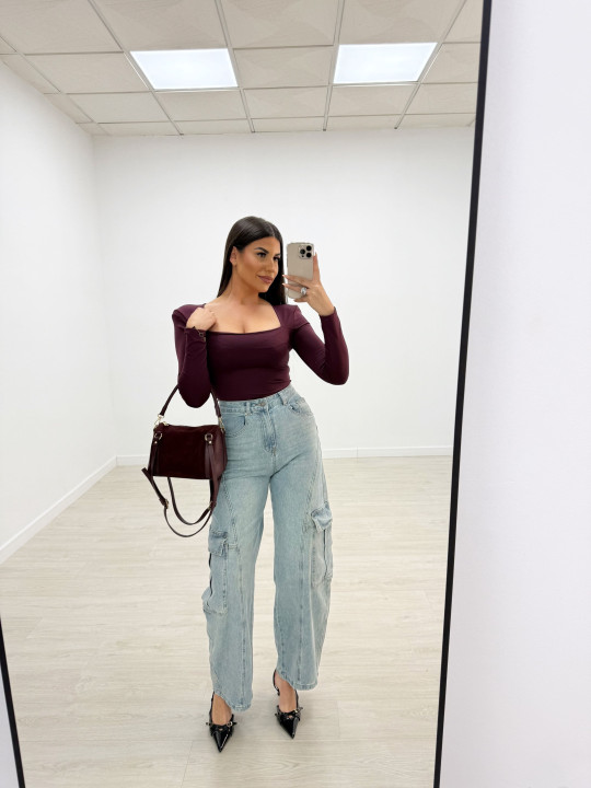 PANTALÓN VAQUERO BALLON CARGO BOLSILLOS