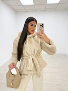 ABRIGO LAZADA PELO BEIGE
