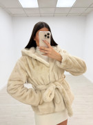 ABRIGO LAZADA PELO BEIGE