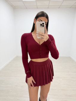 FALDA TABLAS PUNTO BURDEOS