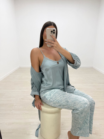 PIJAMA 3 PIEZAS AZUL