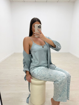 PIJAMA 3 PIEZAS AZUL