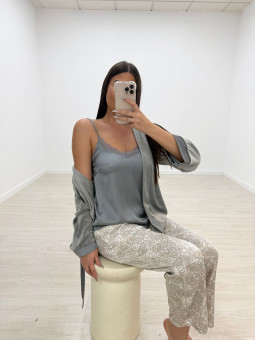 PIJAMA 3 PIEZAS GRIS