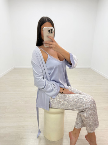 PIJAMA 3 PIEZAS LILA