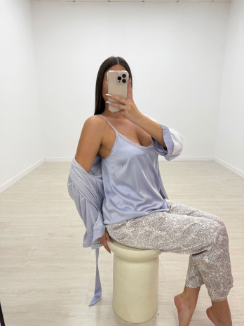 PIJAMA 3 PIEZAS LILA