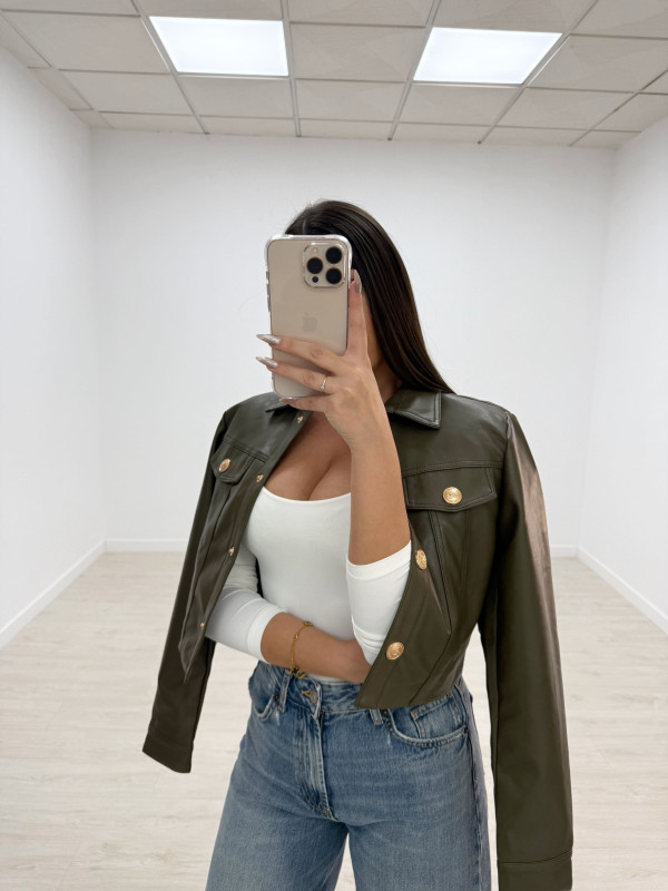 SOBRECAMISA POLIPIEL VERDE