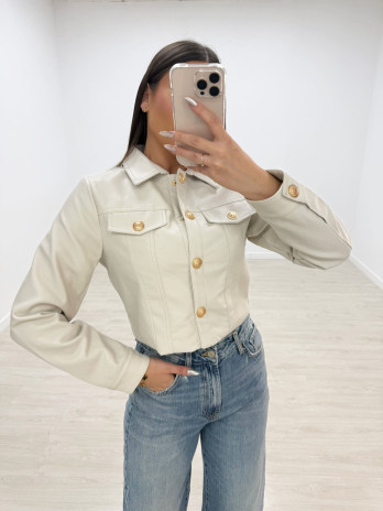 SOBRECAMISA POLIPIEL CREMA