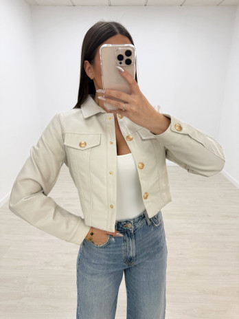 SOBRECAMISA POLIPIEL CREMA