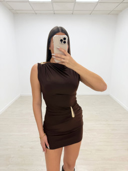 VESTIDO MIRS MARRÓN