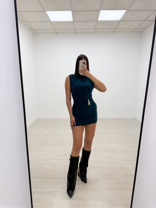 VESTIDO MIRS AZUL PETROLEO