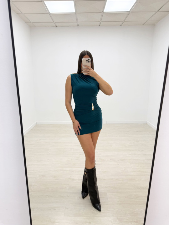 VESTIDO MIRS AZUL PETROLEO