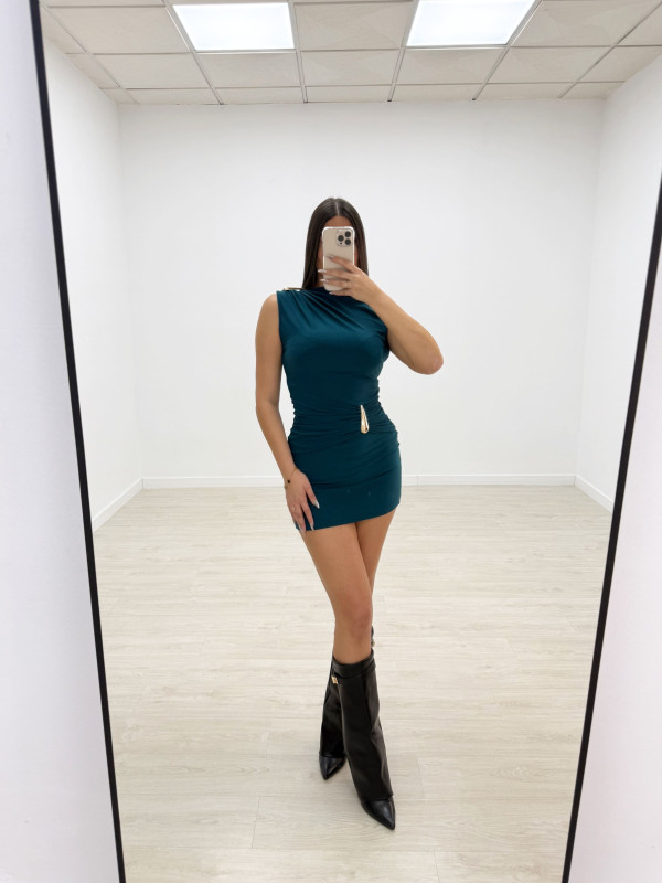 VESTIDO MIRS AZUL PETROLEO