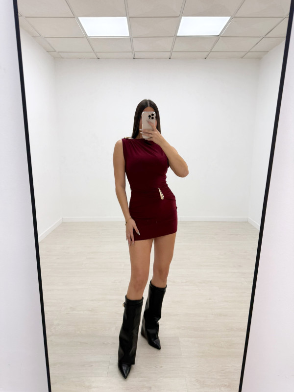 VESTIDO MIRS BURDEOS