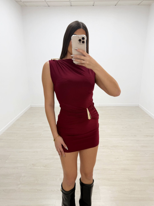 VESTIDO MIRS BURDEOS