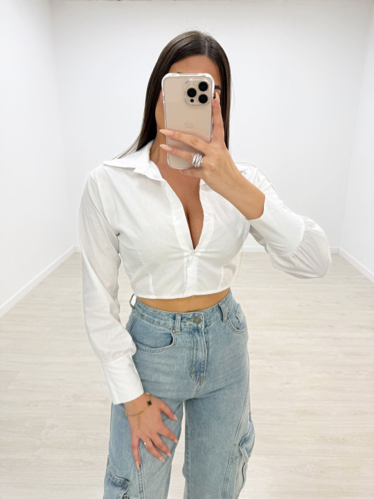 copy of CAMISA CROP POPELÍN BLANCA