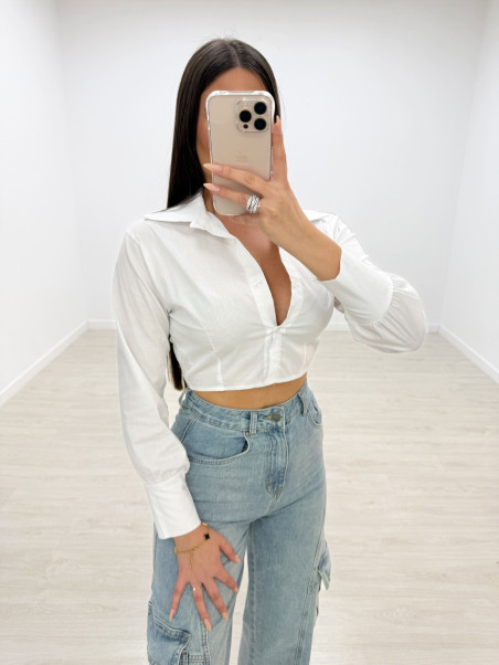 copy of CAMISA CROP POPELÍN BLANCA