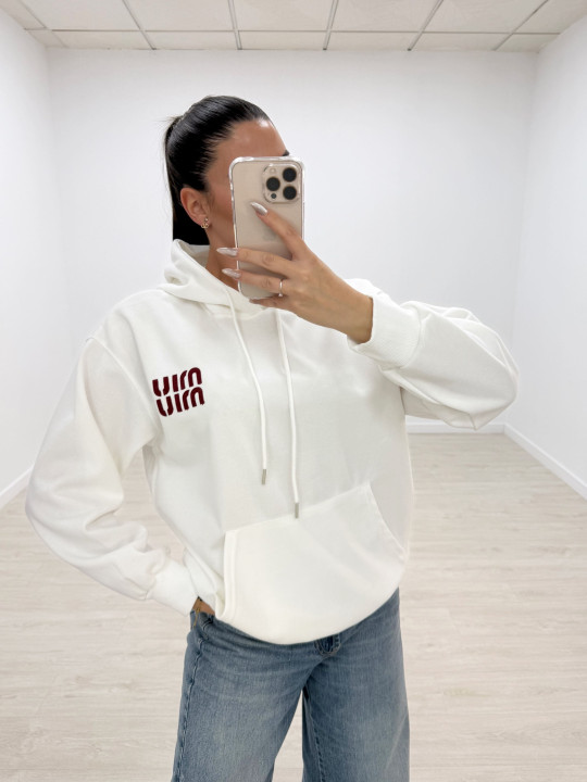 SUDADERA MIU BLANCA