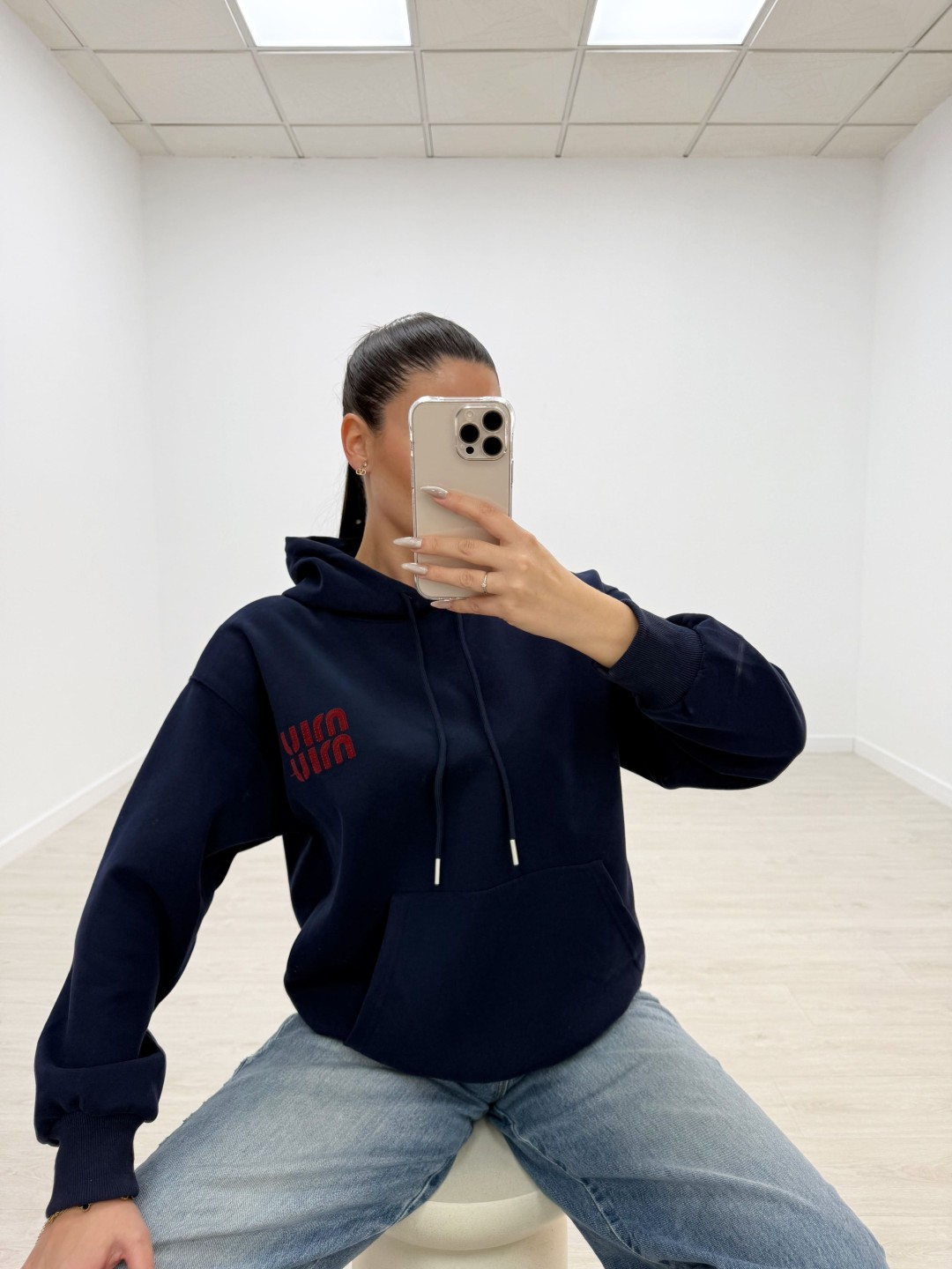 SUDADERA MIU AZUL MARINO