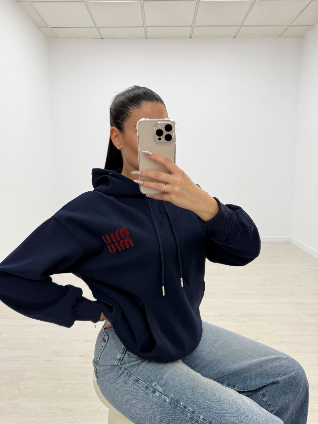 SUDADERA MIU AZUL MARINO