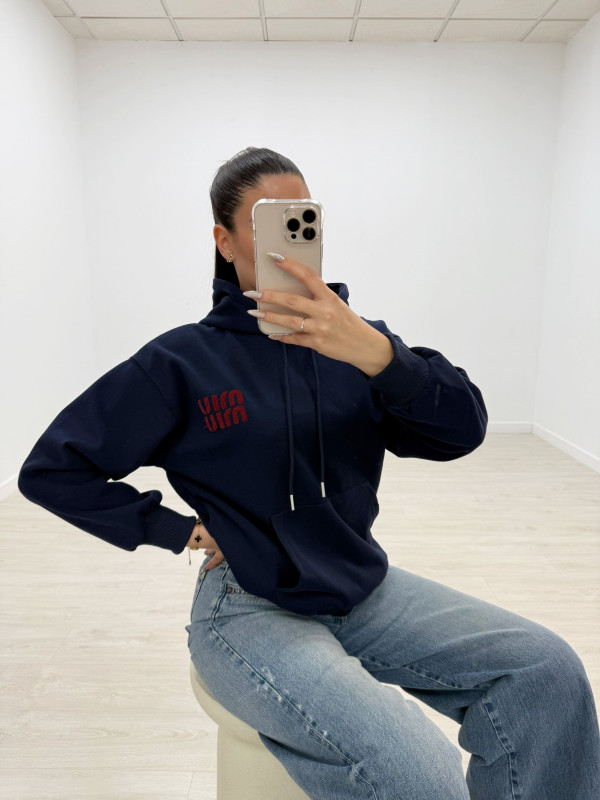 SUDADERA MIU AZUL MARINO