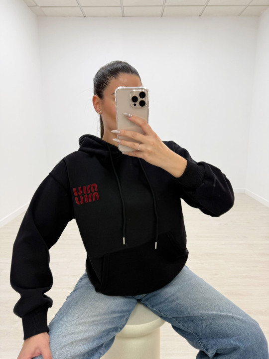 SUDADERA MIU NEGRA