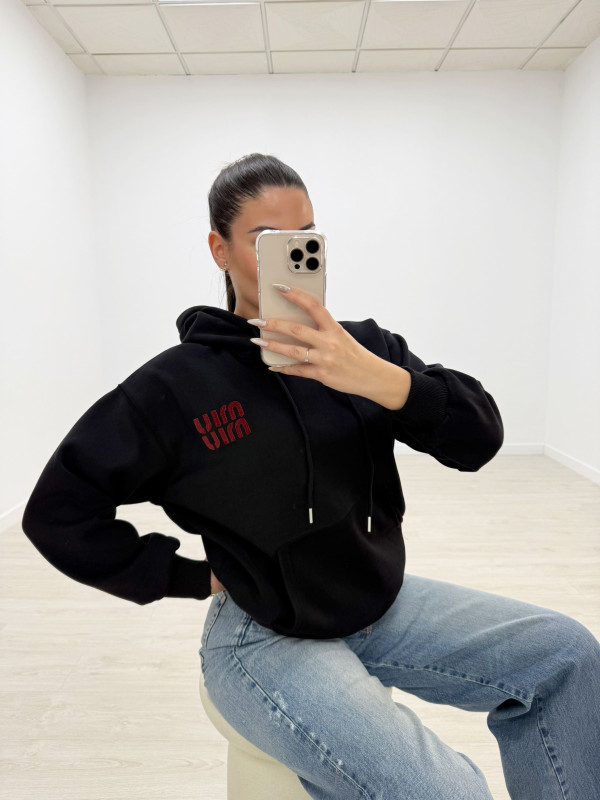 SUDADERA MIU NEGRA