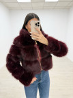 ABRIGO CROP PELO BURDEOS