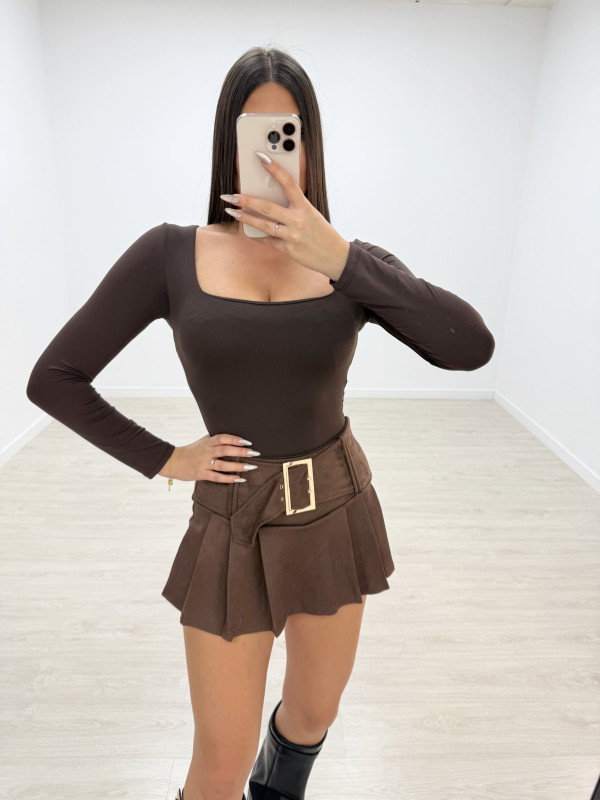 FALDA PANTALÓN CINTURÓN ANTE MARRÓN