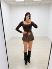 FALDA PANTALÓN CINTURÓN ANTE MARRÓN