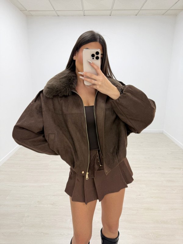 FALDA PANTALÓN CINTURÓN ANTE MARRÓN