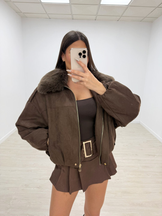 FALDA PANTALÓN CINTURÓN ANTE MARRÓN