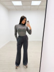 PANTALÓN CHÁNDAL WIDE LEG GRIS OSCURO