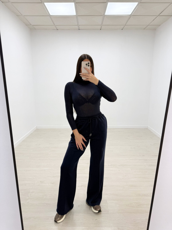 PANTALÓN CHÁNDAL WIDE LEG AZUL MARINO