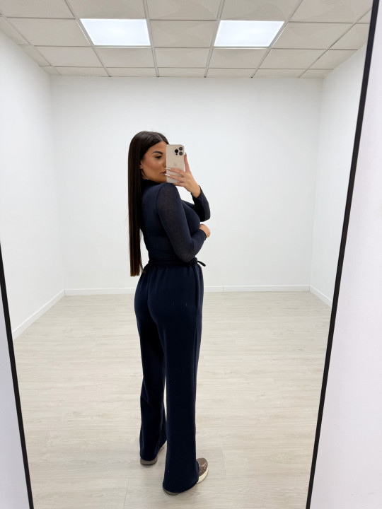 PANTALÓN CHÁNDAL WIDE LEG AZUL MARINO