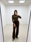 PANTALÓN CHÁNDAL WIDE LEG MARRÓN