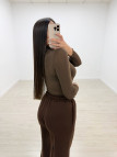 PANTALÓN CHÁNDAL WIDE LEG MARRÓN