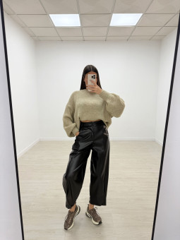 PANTALÓN POLIPIEL BALLON NEGRO