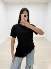 CAMISETA OVER ENCAJE NEGRA