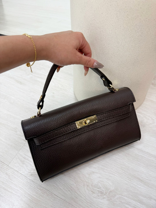 BOLSO KELLY LONG MARRÓN (PIEL 100%)