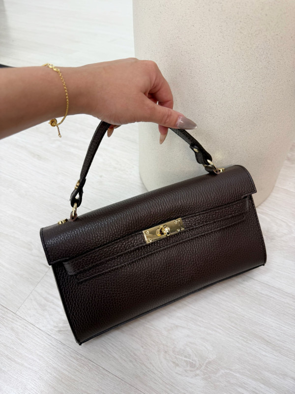 BOLSO KELLY LONG MARRÓN (PIEL 100%)