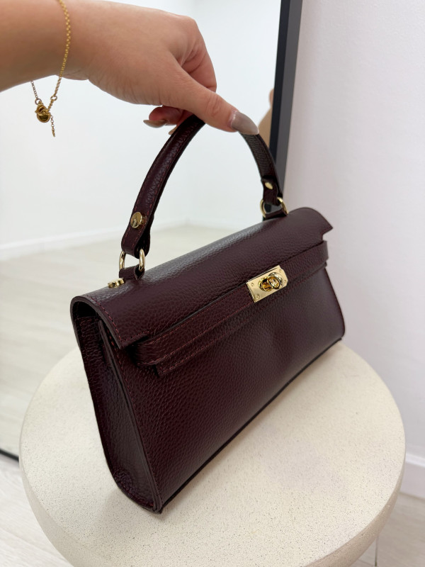 BOLSO KELLY LONG BURDEOS (PIEL 100%)