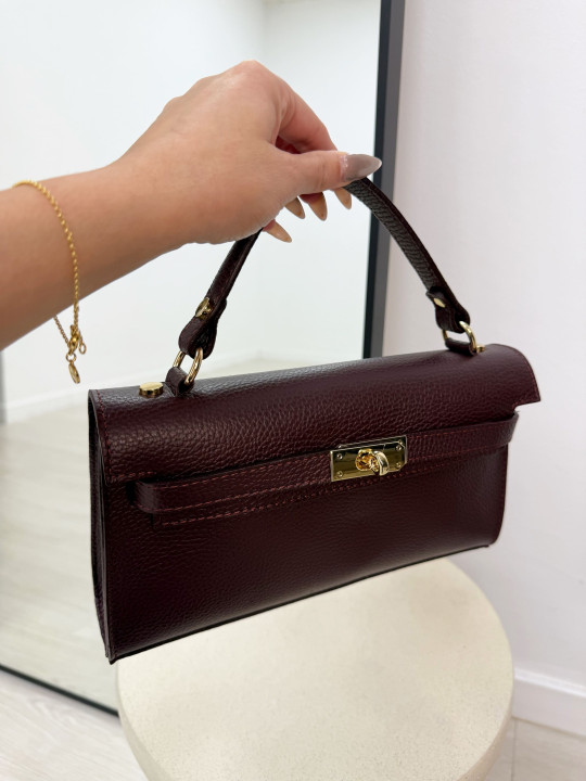 BOLSO KELLY LONG BURDEOS (PIEL 100%)
