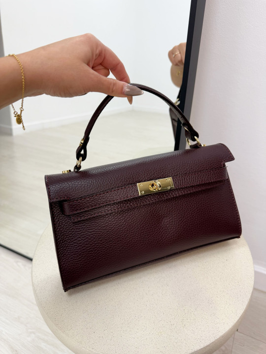 BOLSO KELLY LONG BURDEOS (PIEL 100%)