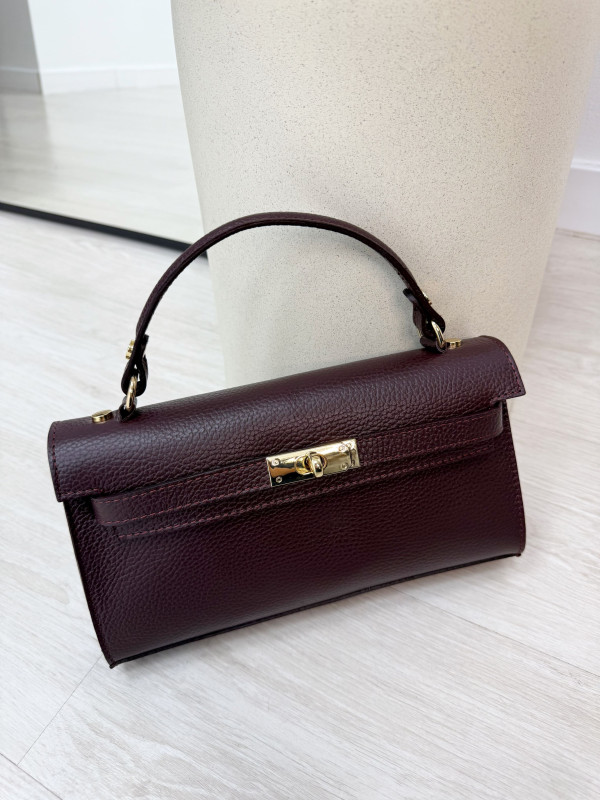 BOLSO KELLY LONG BURDEOS (PIEL 100%)