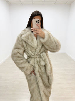 ABRIGO PELO LARGO BEIGE