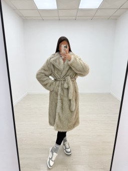 ABRIGO PELO LARGO BEIGE