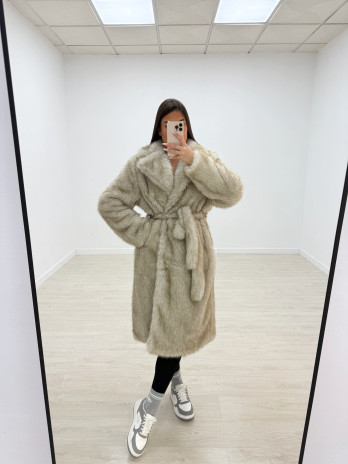 ABRIGO PELO LARGO BEIGE